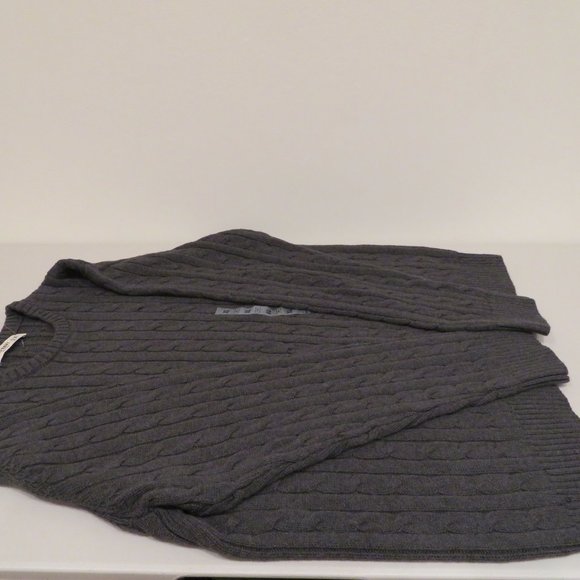 Men XL Gray Sweater Old Navy Pullover Cotton Classic Casual Crew Neck Cable Knit - Picture 14 of 16